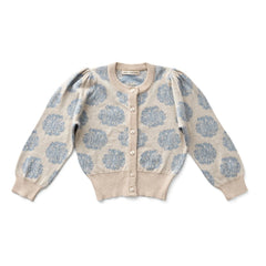 Soor Ploom - Organic Cotton Floral Pink Cardigan | Cream