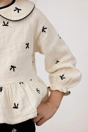 Mayoral cotton girls' ruffled blouse