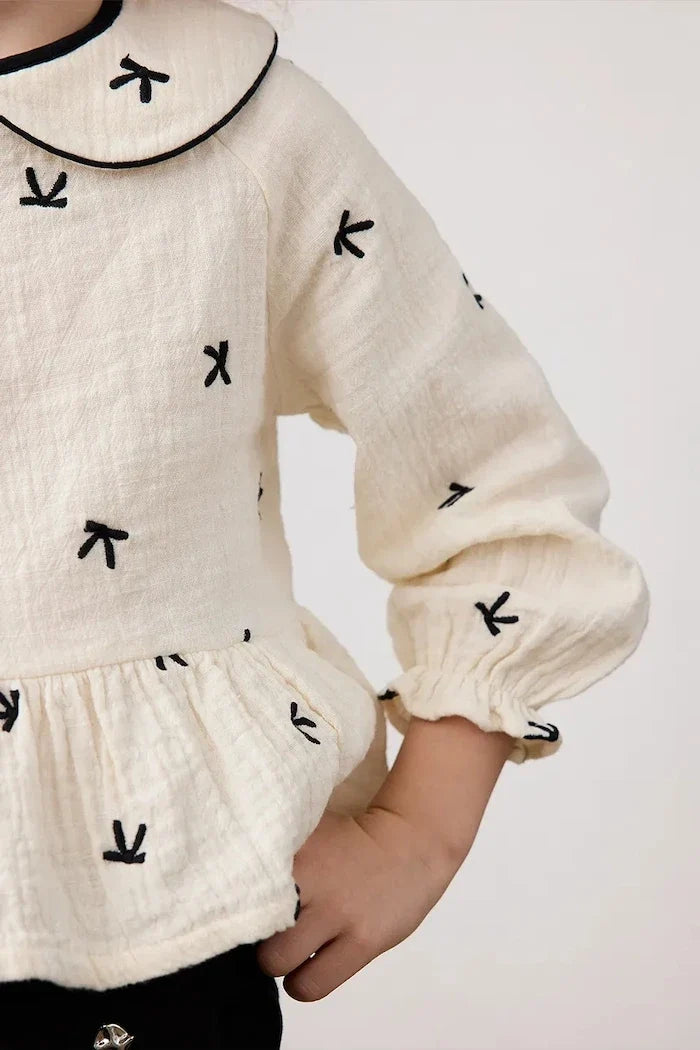 Mayoral cotton girls' ruffled blouse