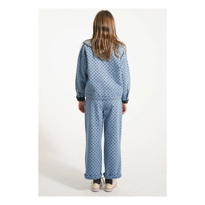 Piupiuchick - Jean jacket with heart Claudine collar | Light Blue