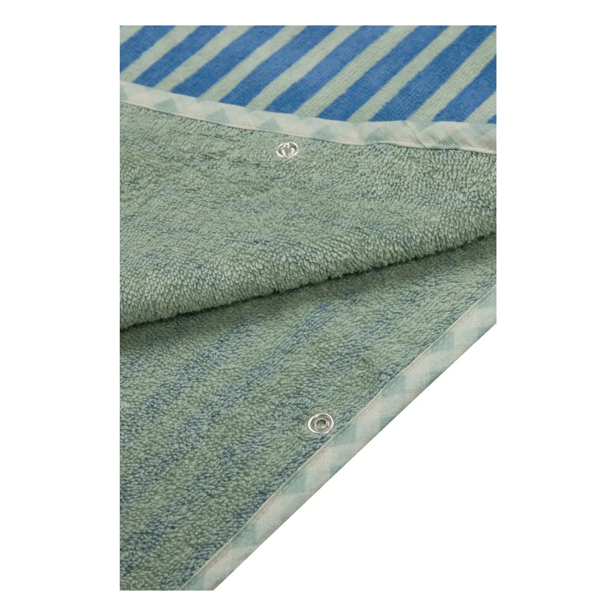 Jera Mini - Striped Towel Robe Poncho | Green Water