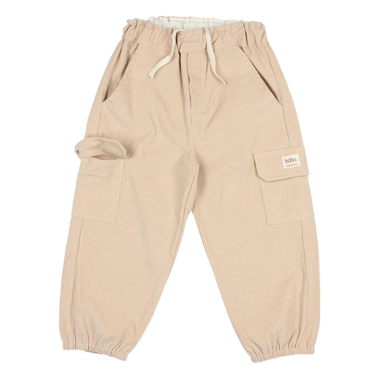 Búho - Soft Velours Organik Pamuk Kargo Pantolon | Kum