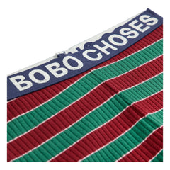 Bobo Choses - Striped Ribbed Leggings | Green
