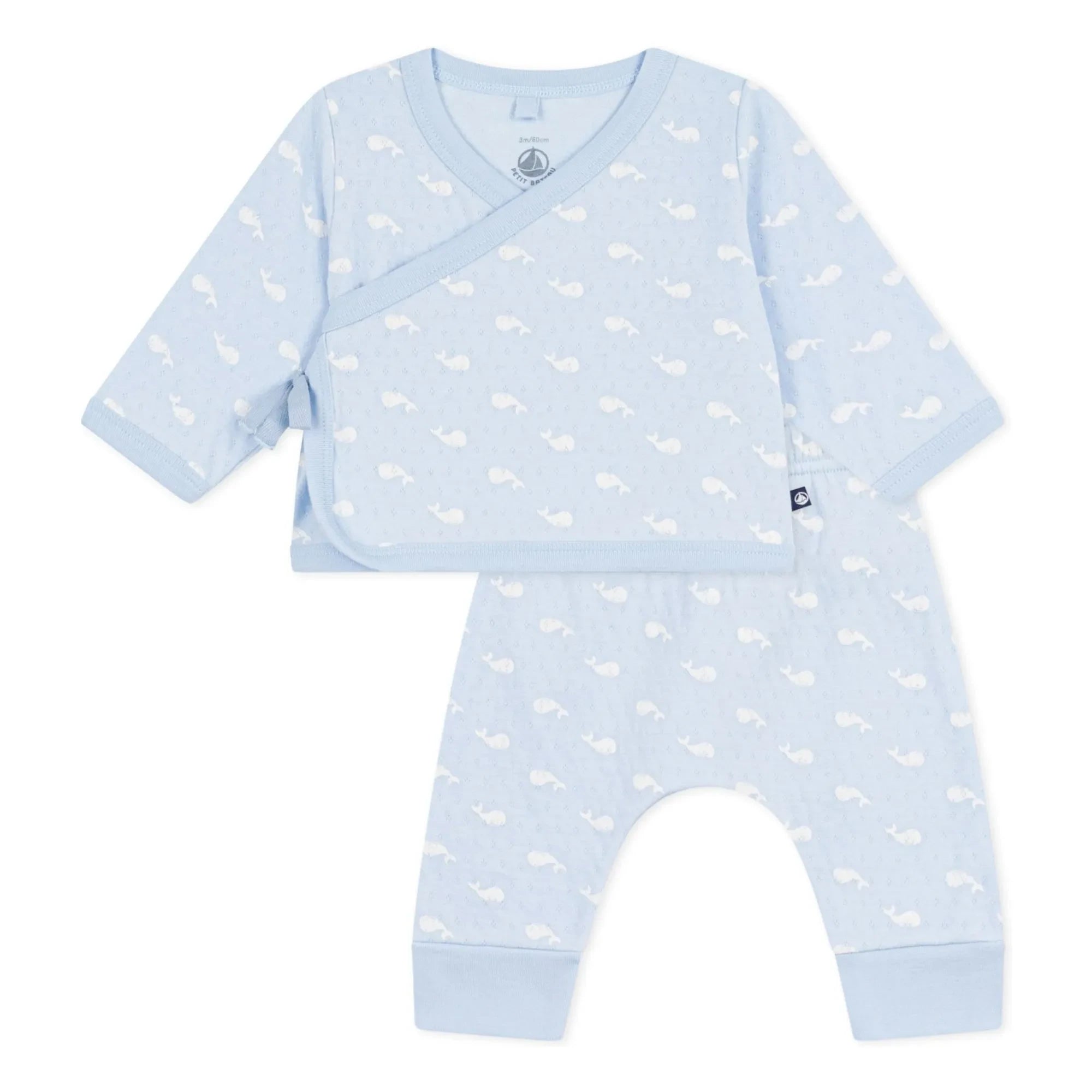 Petit Bateau - Organic Cotton Tubique Whale Pants and Set | Light Blue