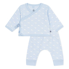 Petit Bateau - Organic Cotton Tubique Whale Pants and Set | Light Blue