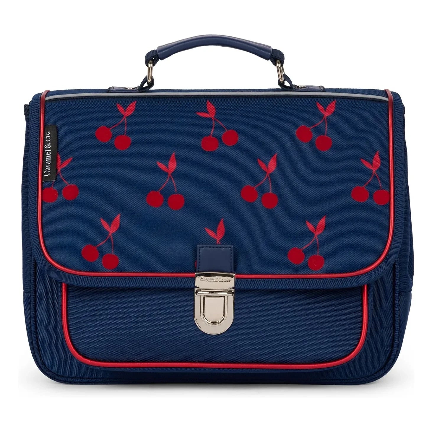 Caramel & Cie - Velvet Cherry Small Handbag | Navy Blue