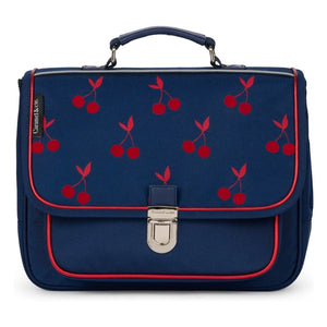 Caramel & Cie - Velvet Cherry Small Handbag | Navy Blue