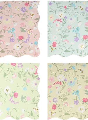 Meri Meri - Ladurée small floral patterned paper napkins - 16-piece set