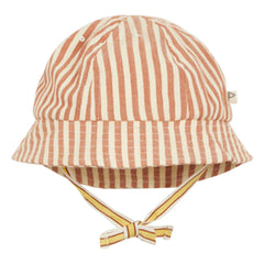 Arsène et Les Pipelettes - Striped Denim Hat | Brown