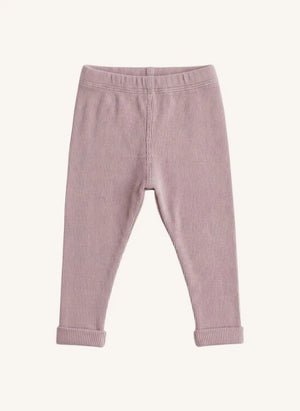 Studio Bohème - Rom Pom Striped Organic Cotton Leggings | Mauve