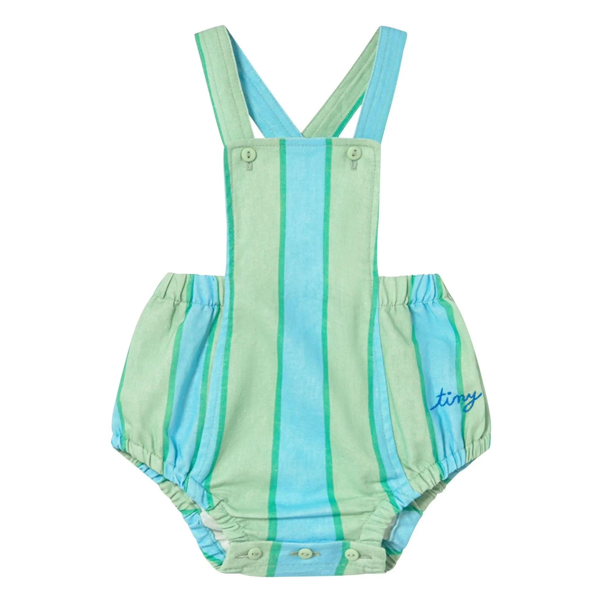 Tinycottons - Linen Striped Jumpsuit | Green