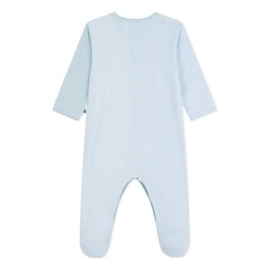 Petit Bateau - Color Block Striped Milleraies Organic Cotton Pajamas | Green