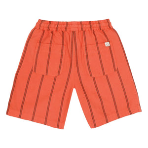 Jenest - Knox Striped Organic Cotton Shorts | Red