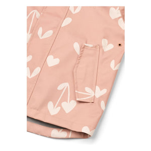 Liewood - Pedia Coeurs Recycled Fiber Rain Set | Soft Pink