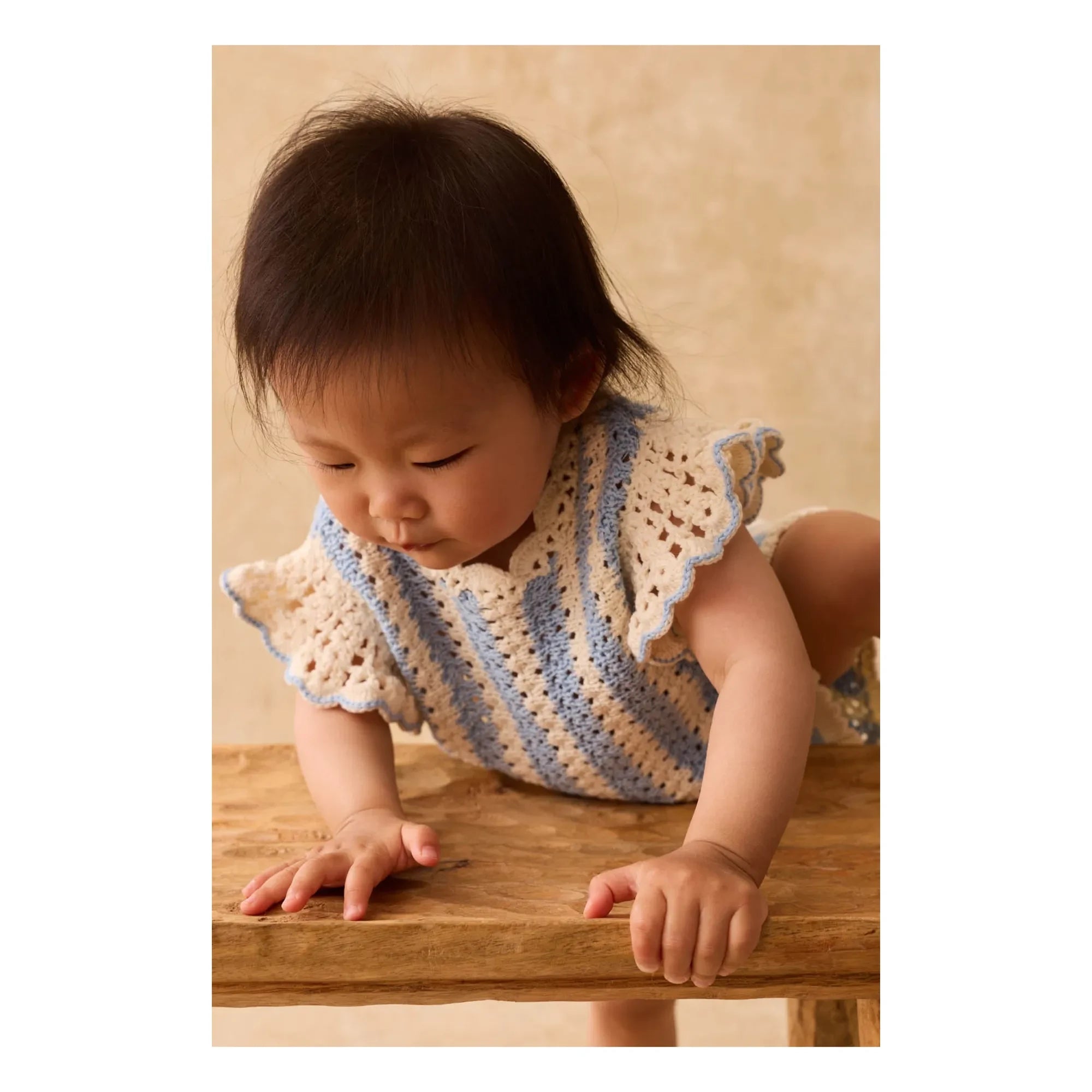 Louise Misha - Lyse Striped Mesh T-shirt | Blue