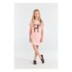 The Animals Observatory - Gorilla Horse Organic Cotton Dress | Light Pink