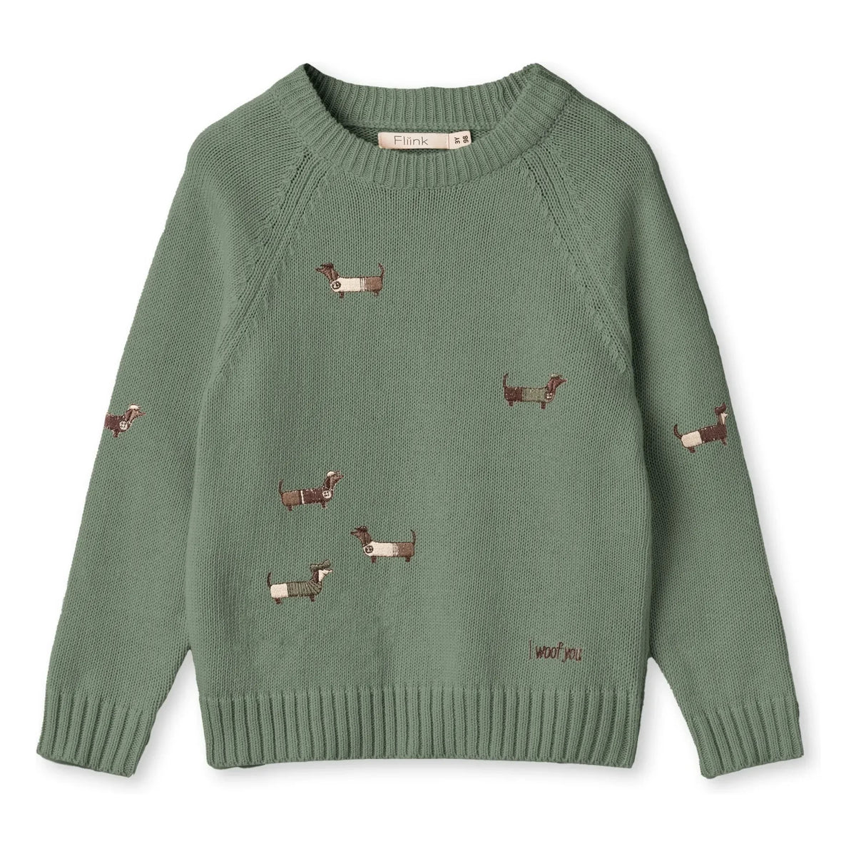 Fliink - Mahdi Dogs Organic Cotton Sweater | Sea Green