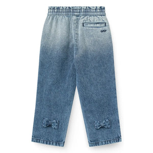 Copenhagen Colors - Organic Cotton Bow-Detail Jean Block Spray | Blue
