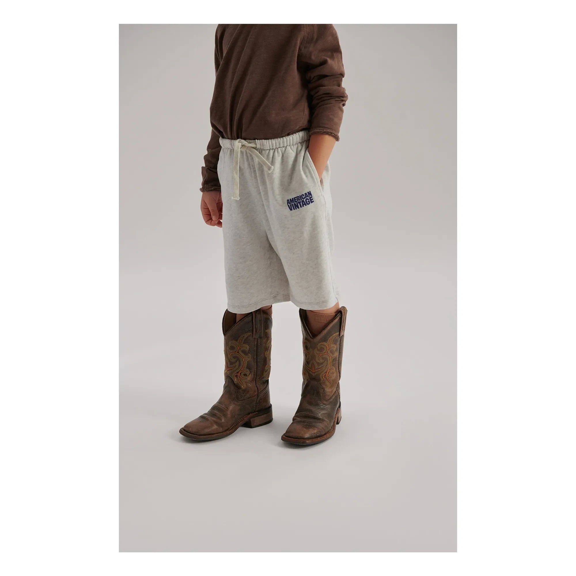 American Vintage - Ykobow Jogger Shorts | Heather White