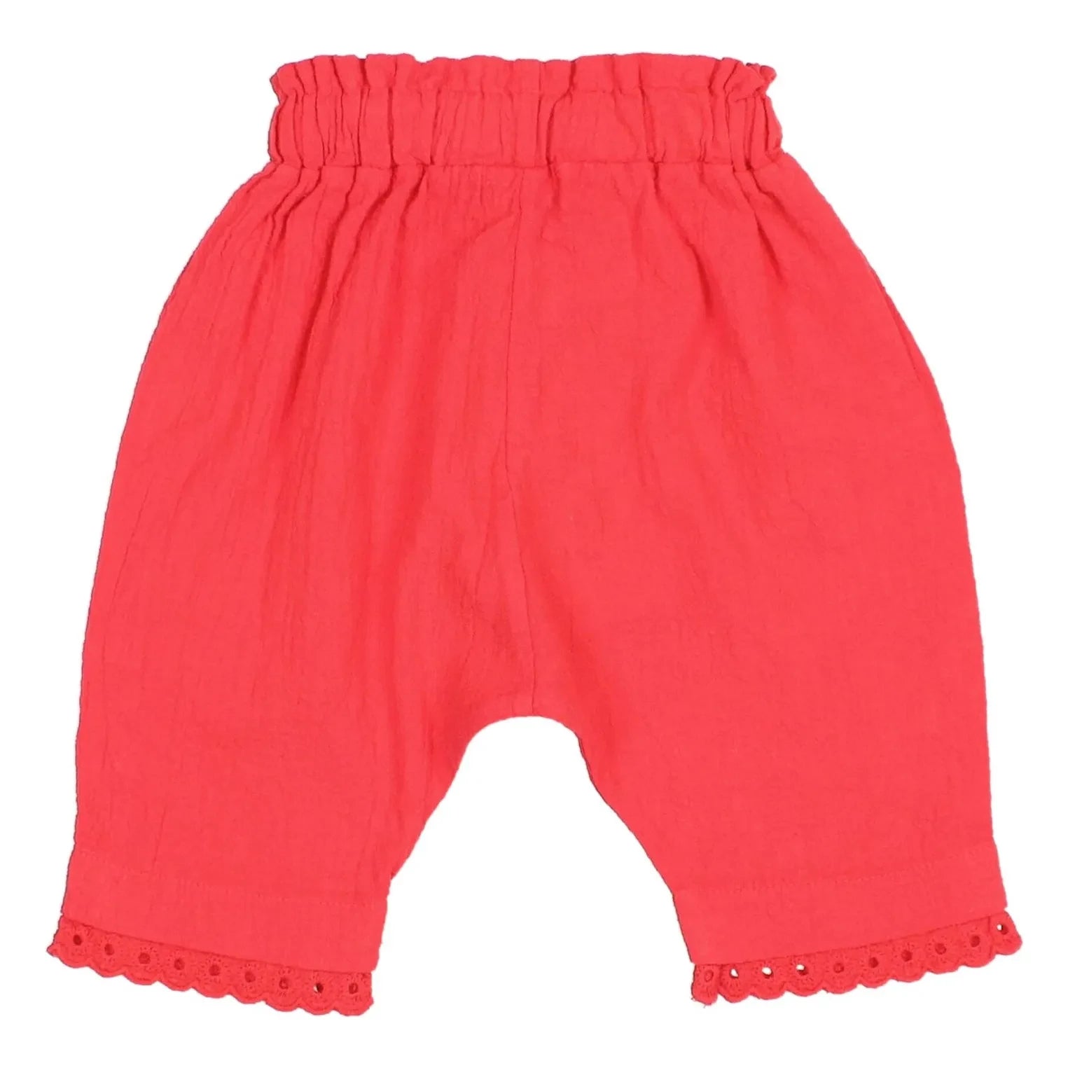 Búho - Organic Cotton Lace Baby Pants | Red