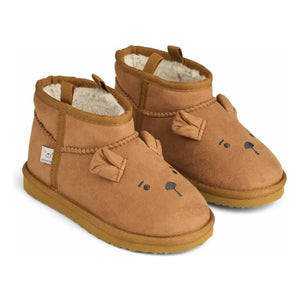 Liewood - Alban Bear Recycled Linen Shoes | Brown