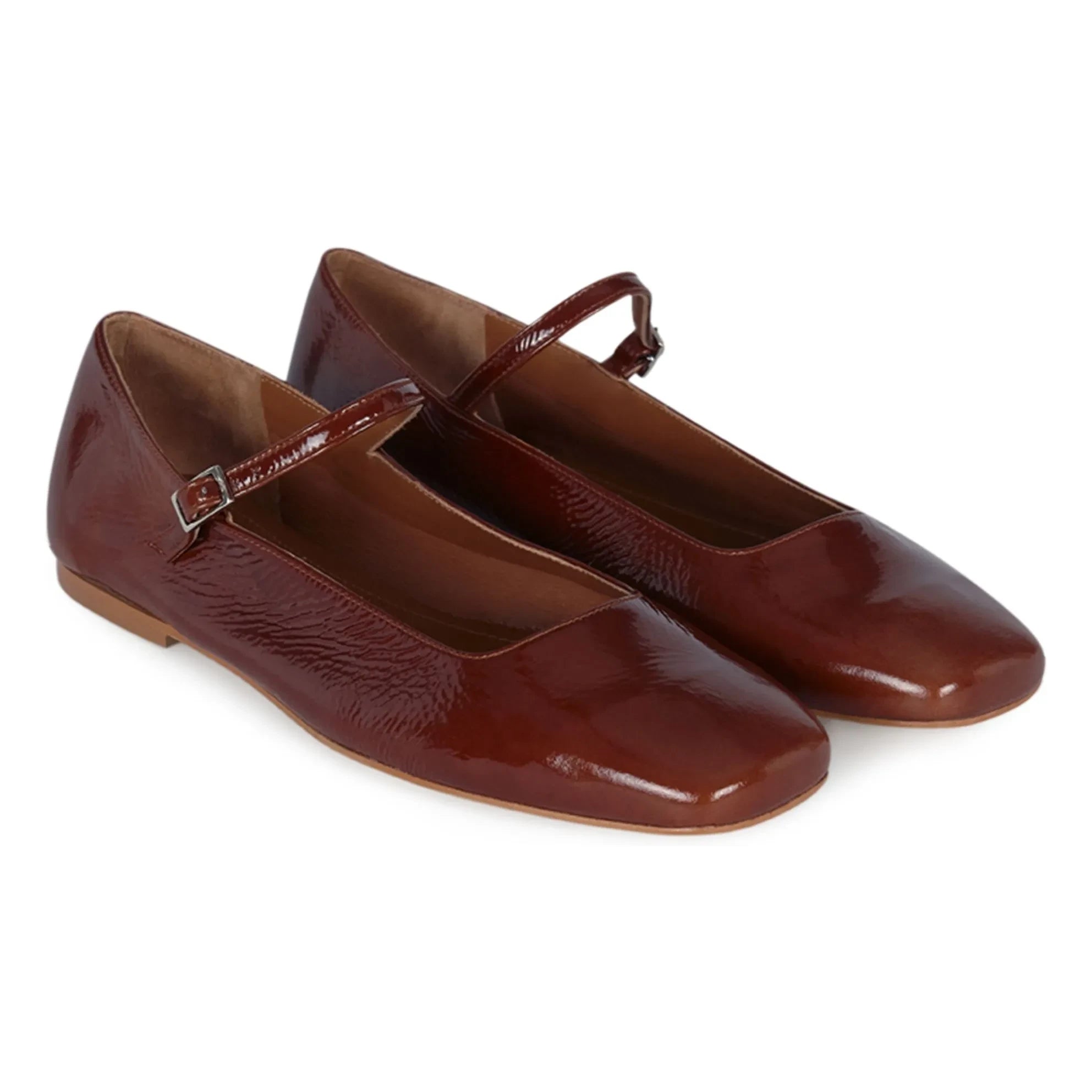 Augusta - Julieta Patent Leather Ballerinas | Brown