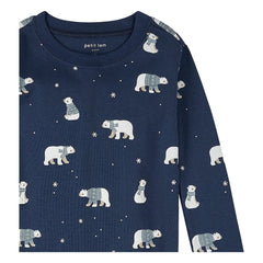 Petit Lem - Organic Cotton Polar Bear Pajamas | Dark Blue