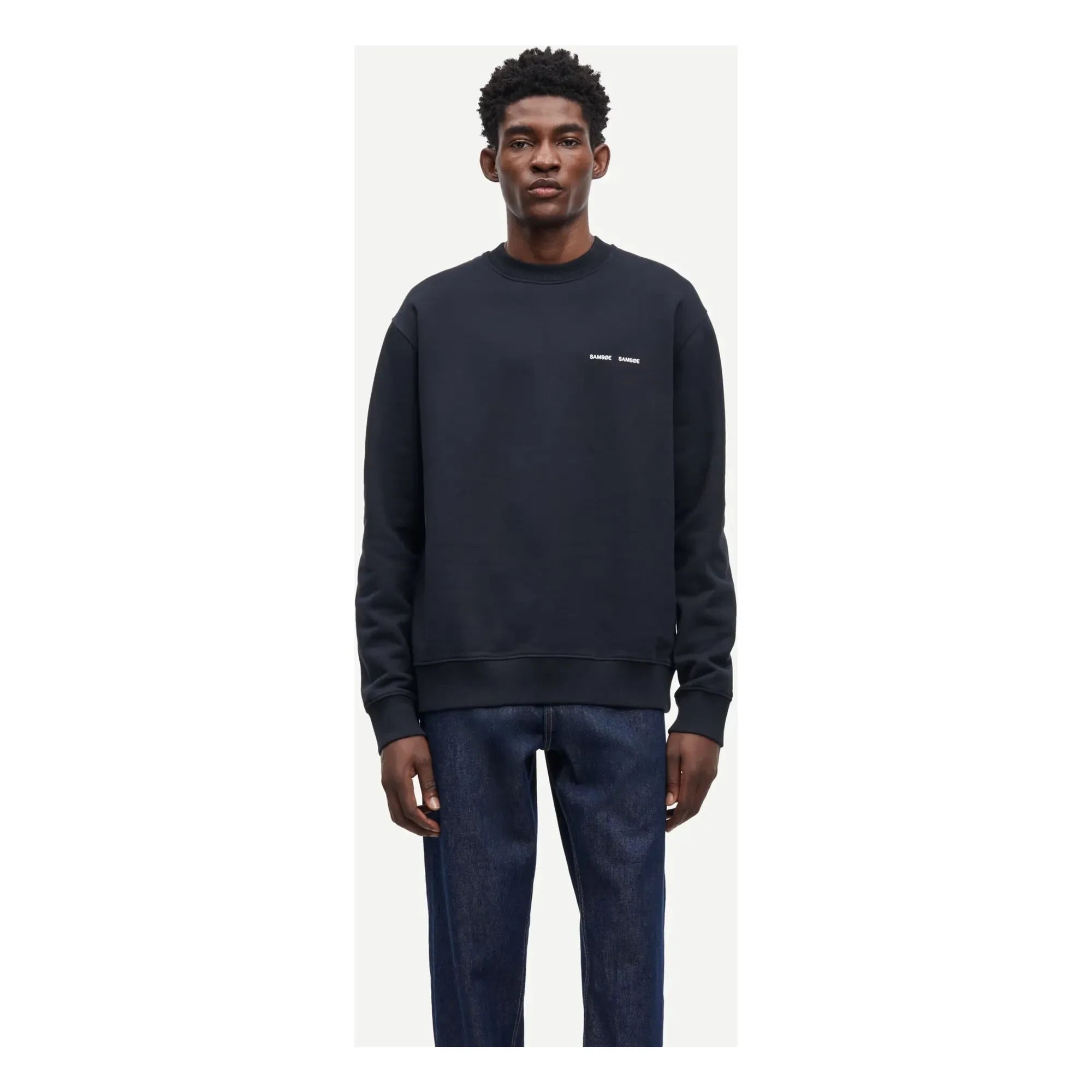 Samsoe Samsoe - Norsbro Organic Cotton Round Neck Sweatshirt | Dark Blue