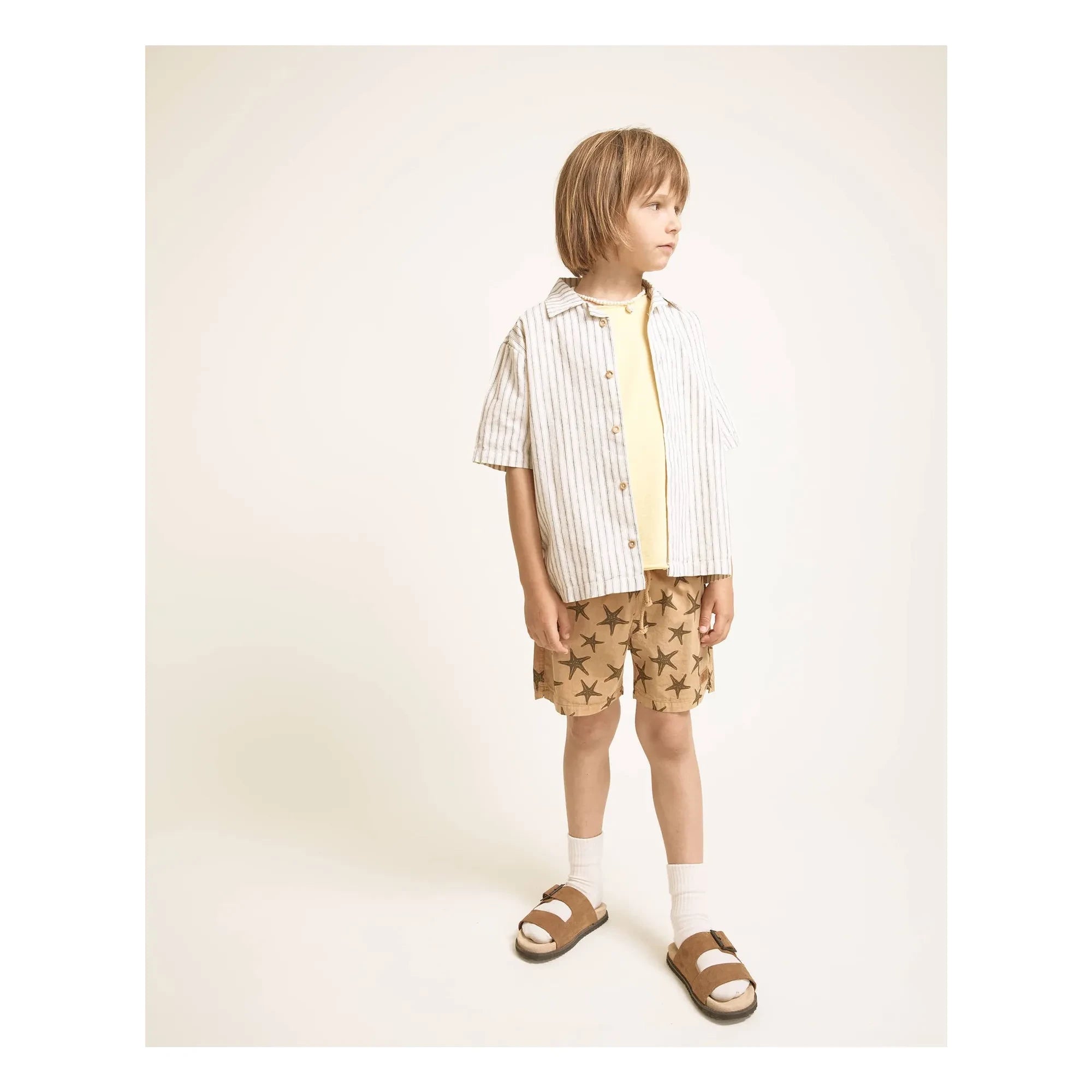 Búho - Striped Linen Shirt | Ecru