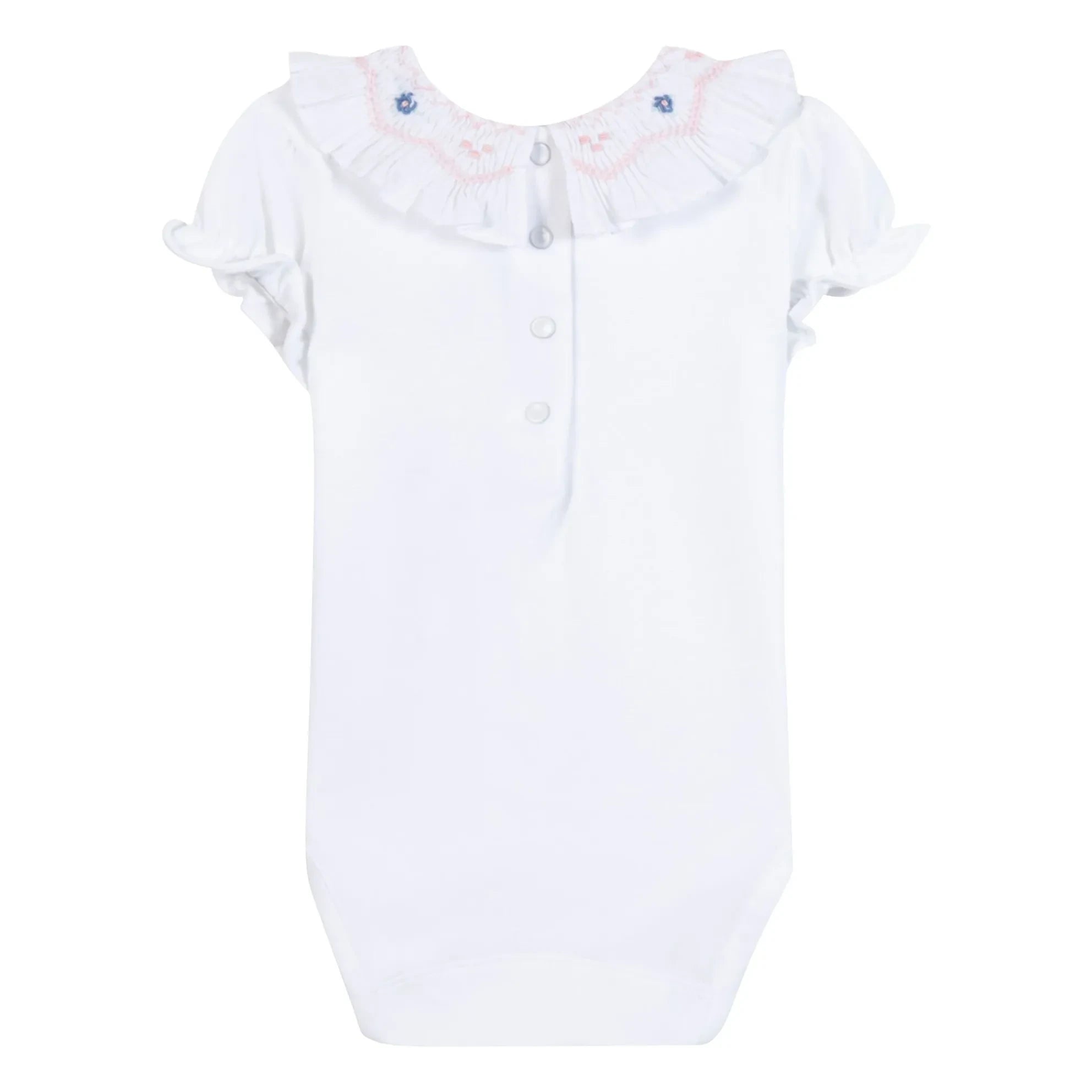 Tartine et Chocolat - Floral Embroidered Collar Body | White