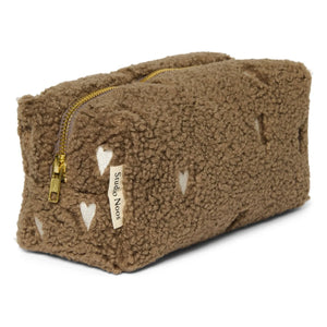 Studio Noos - Heart Patterned Cosmetic Bag | Brown