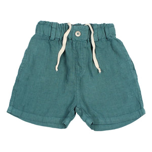 Búho - Linen Bermuda Shorts | Peacock Blue