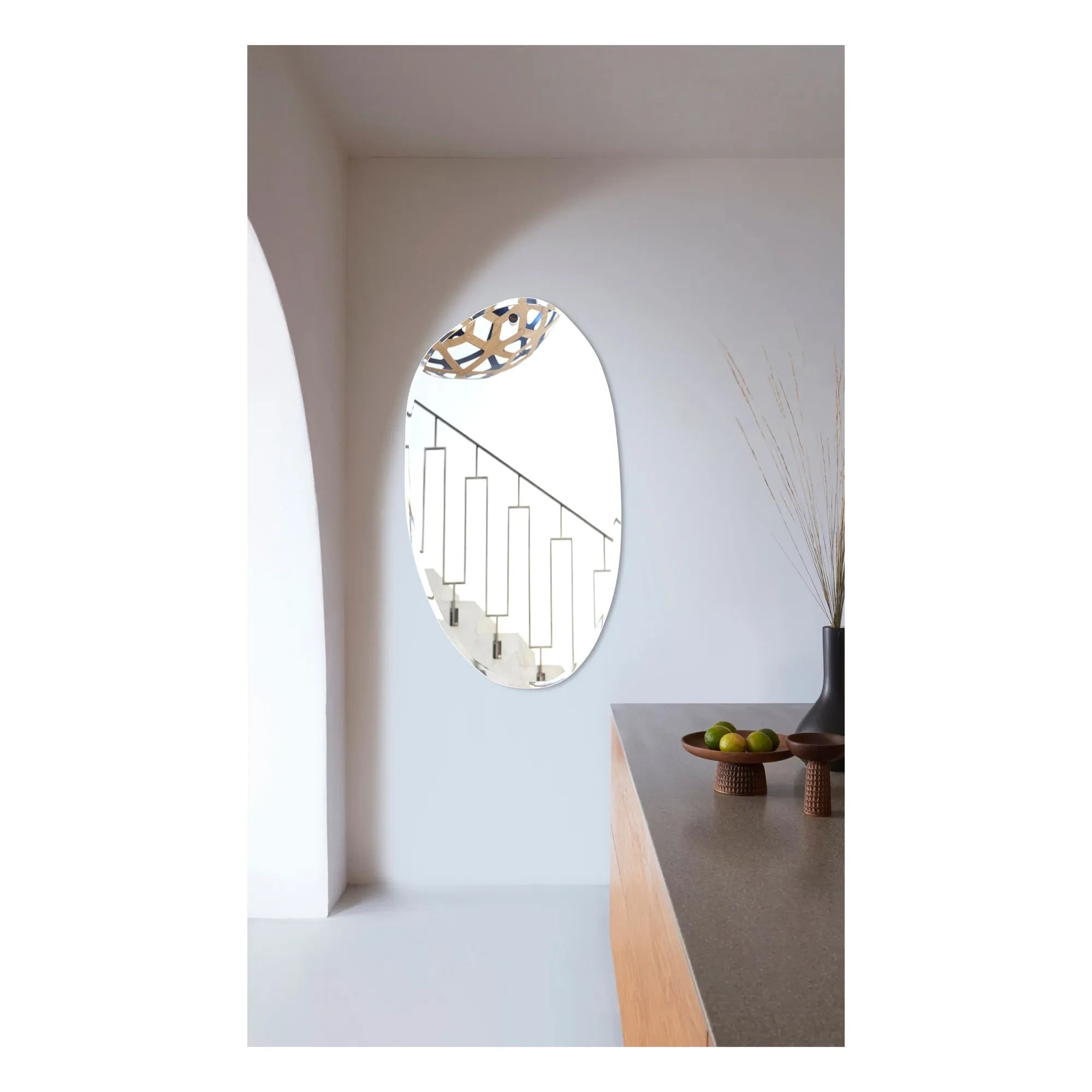 M Nuance - Extra Flat Grooved Oval Mirror - 60x100 cm