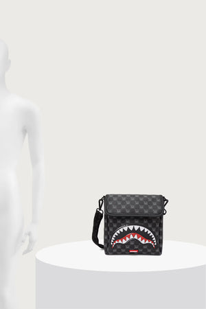 Sprayground - Gray Shoulder Bag with Sharks in Paris 910B9314NSZ