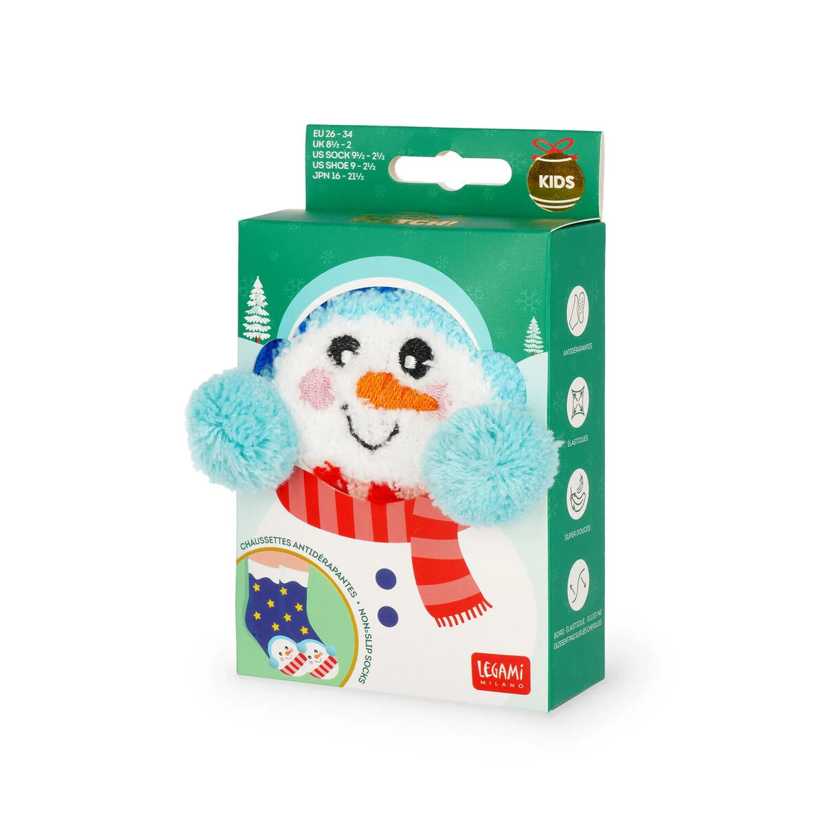 Legami - Kids' Christmas Slipper Socks Snowmen - A Perfect Fit!
