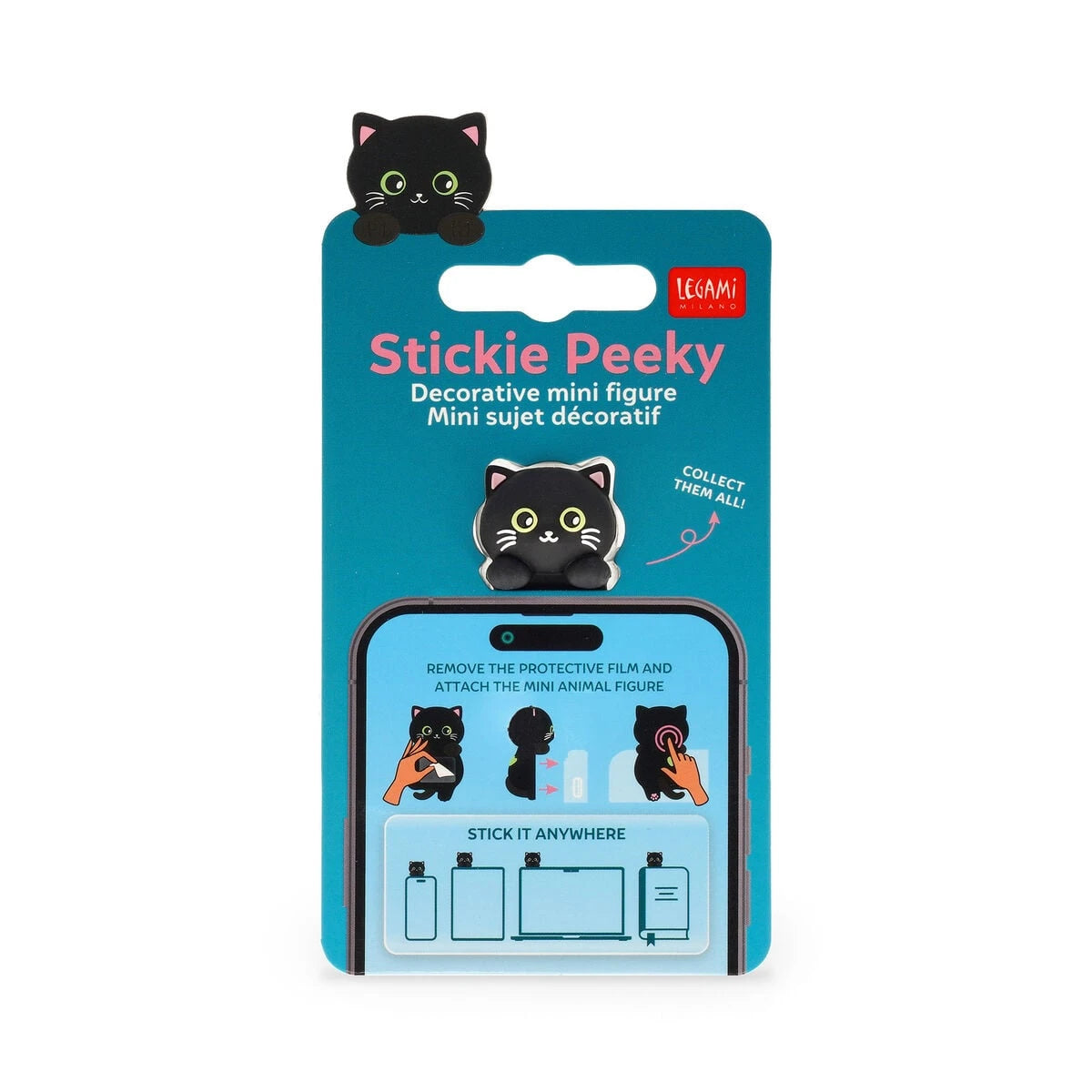 Legami - Decorative Sticky Figure - Stickie Peeky - Cat