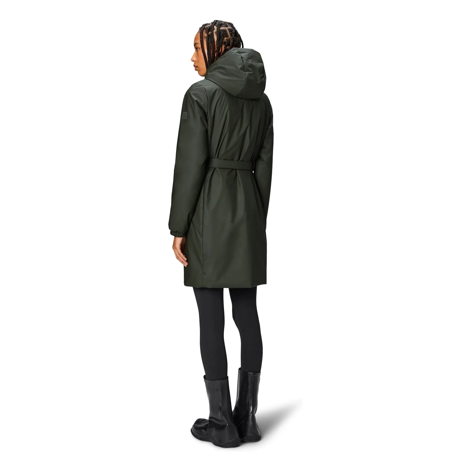 Rains - Lohja Long Belted Parka | Khaki
