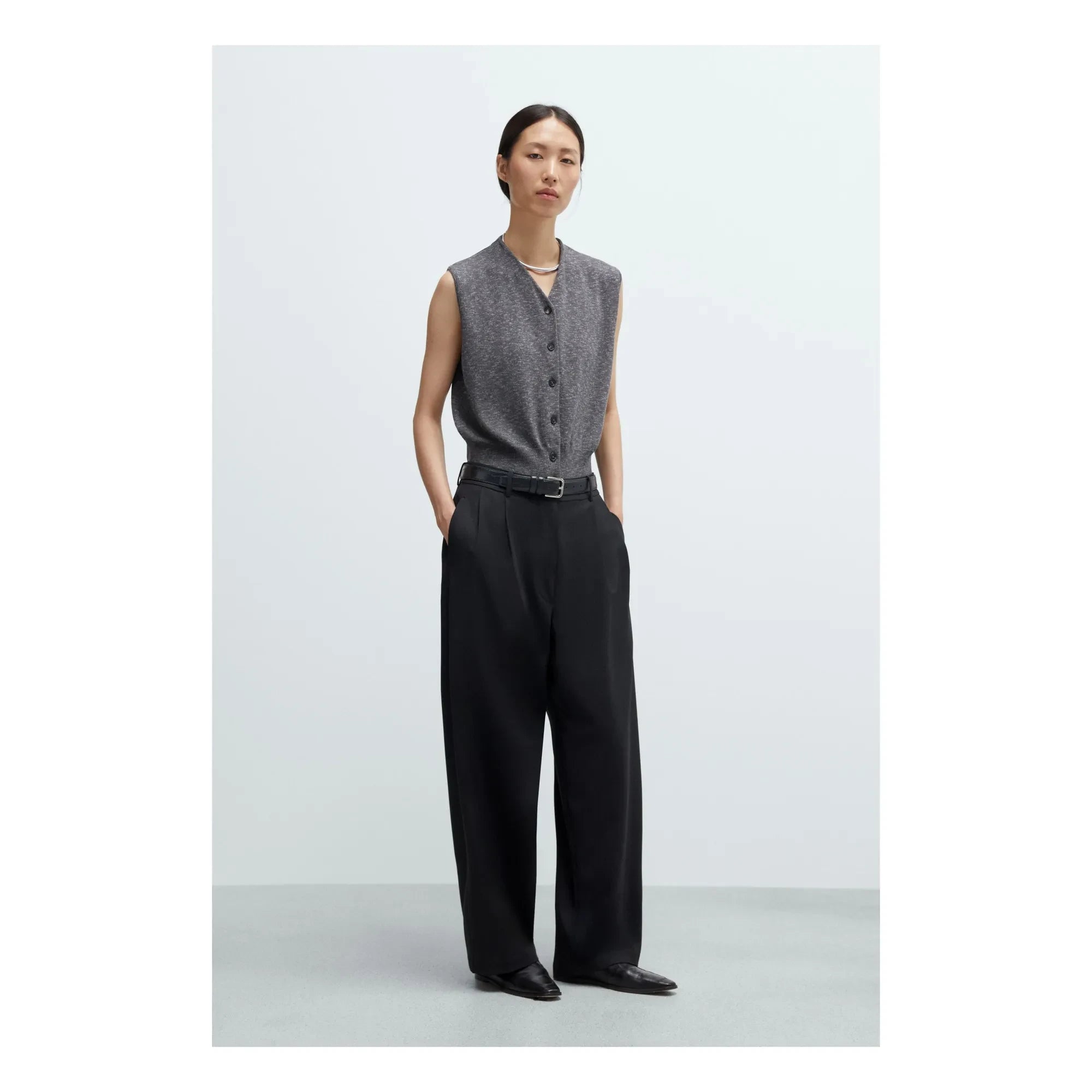 Cordera - Cotton Sleeveless Vest | Gray