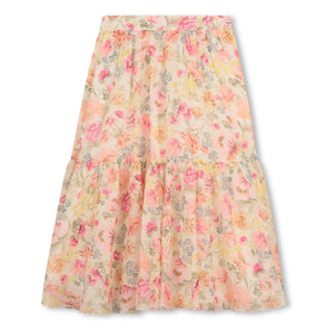 Chloé - Organic cotton floral print skirt | Cream