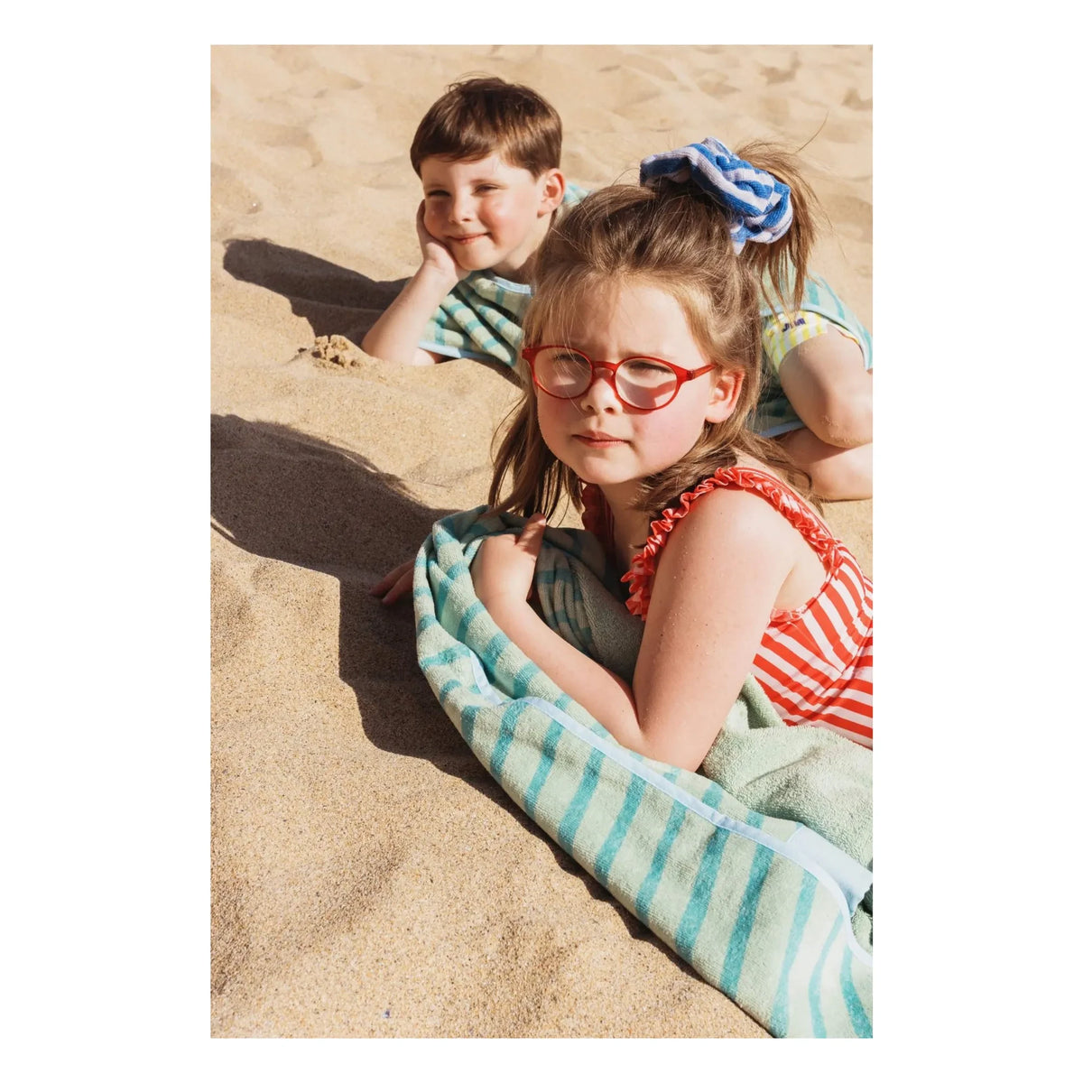 Jera Mini - Striped Beach Towel | Green