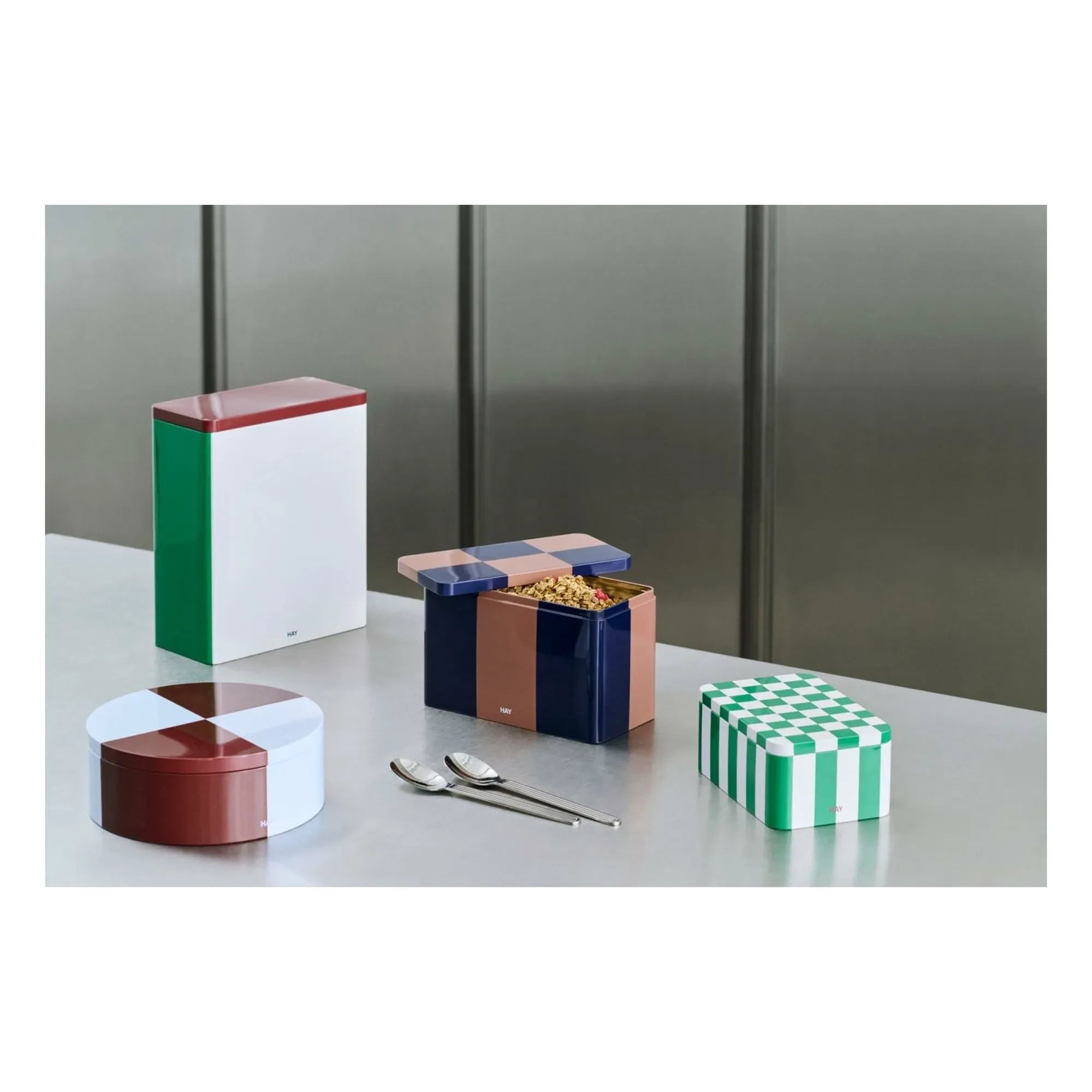 Hay - Tin Storage Box | Burgundy