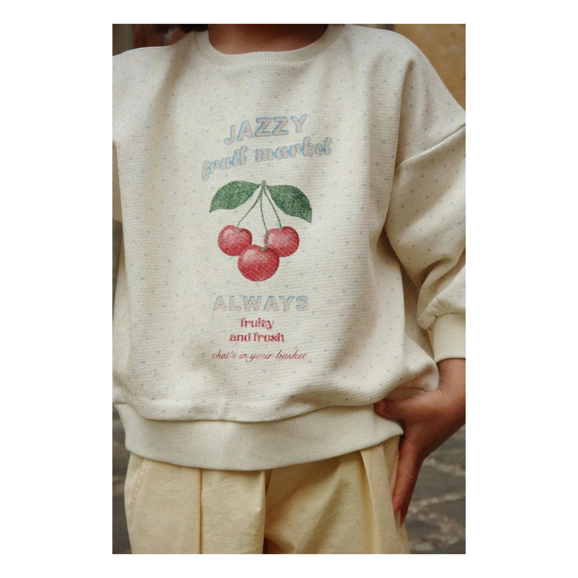 Konges Sløjd - Organic Cotton Loupy Dot Sweatshirt | Ivory