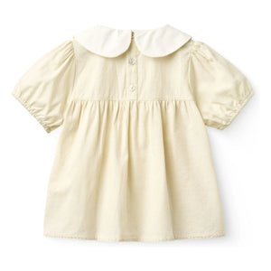 Copenhagen Colors - Ruffled Blouse Claudine Collar Organic Cotton | Cream