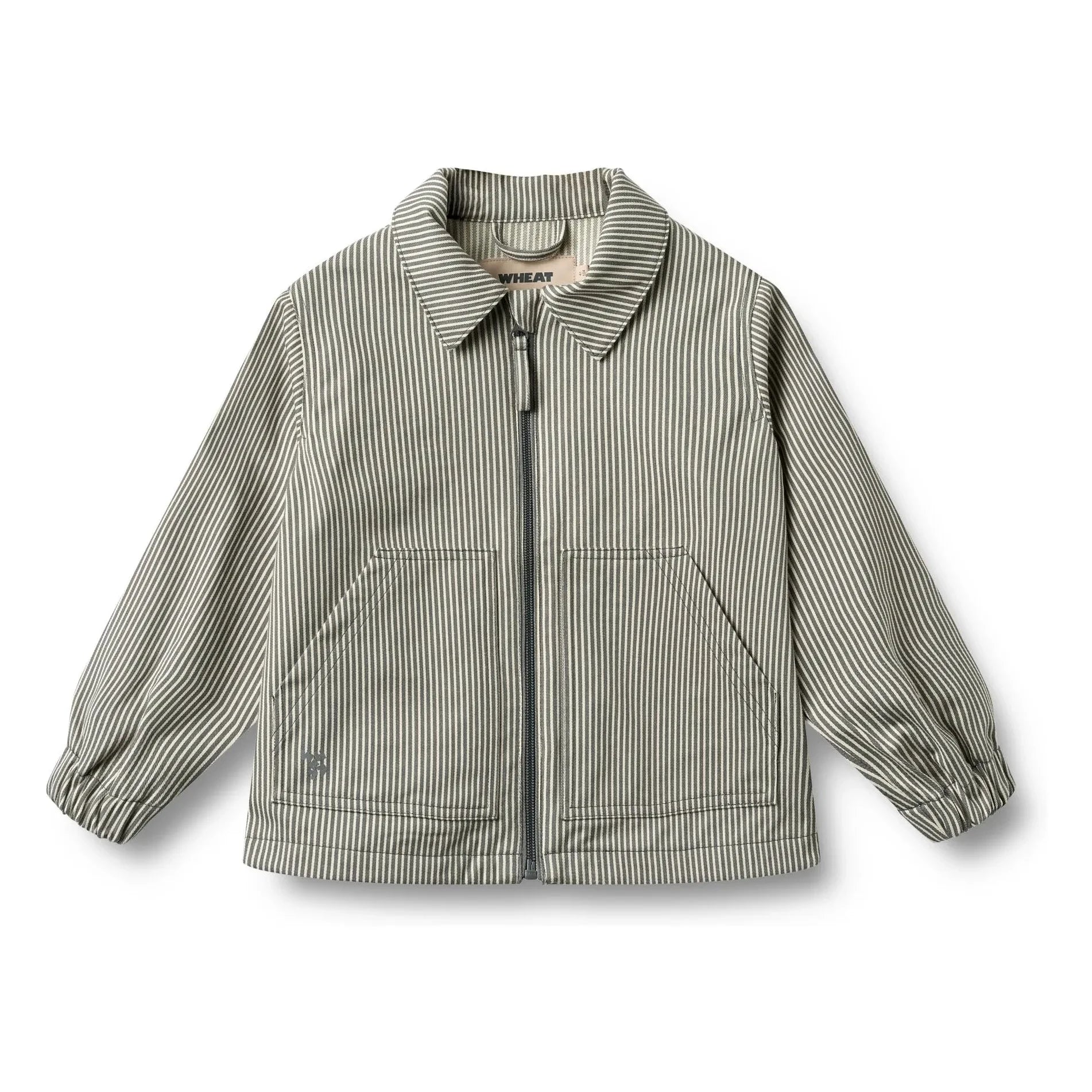 Wheat - Bofo Striped Organic Cotton Jacket | Gray