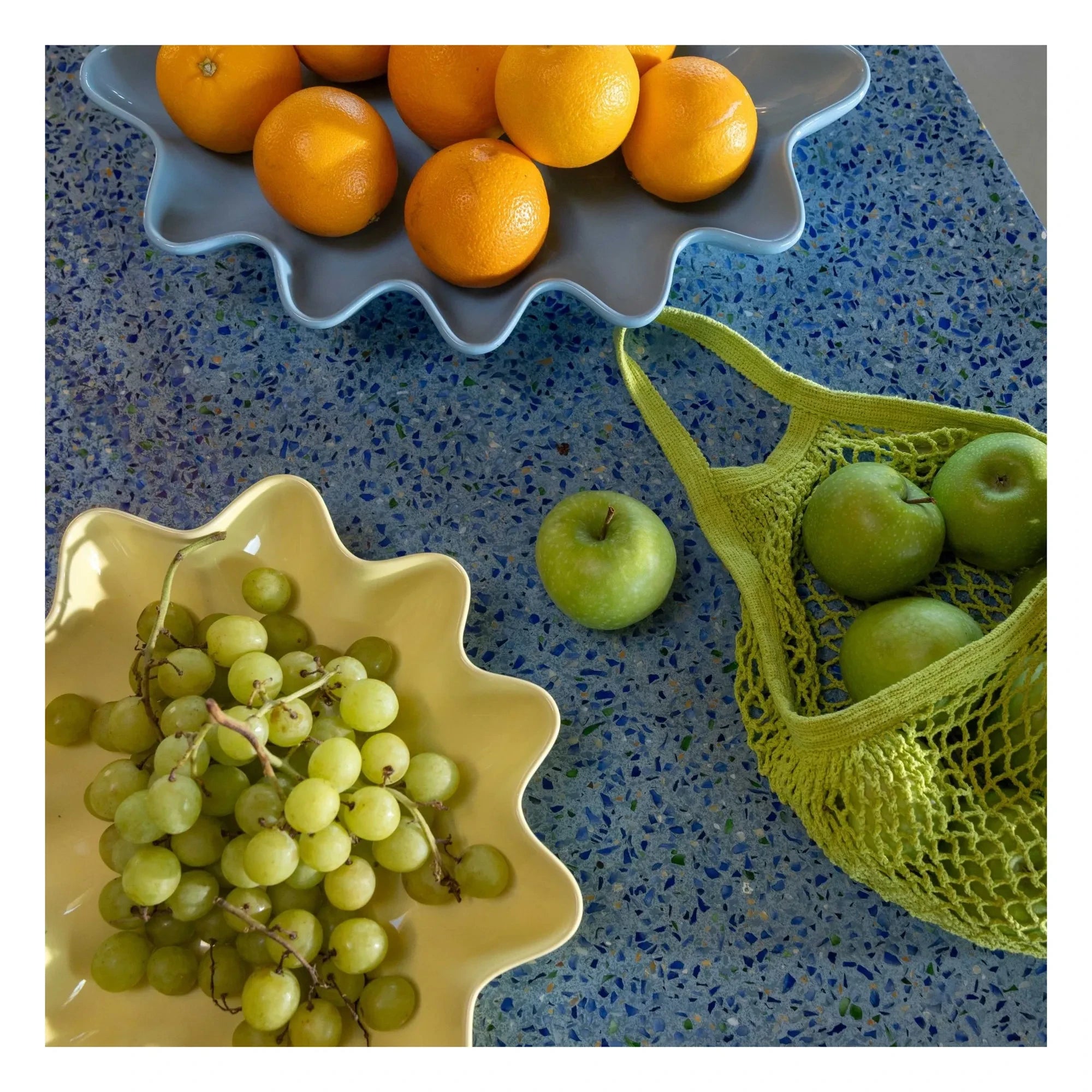 &Klevering - Sun Stone Ceramic Plate | Ice Blue