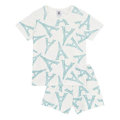 Petit Bateau - Pyjama Shorts Eiffel Tower | White