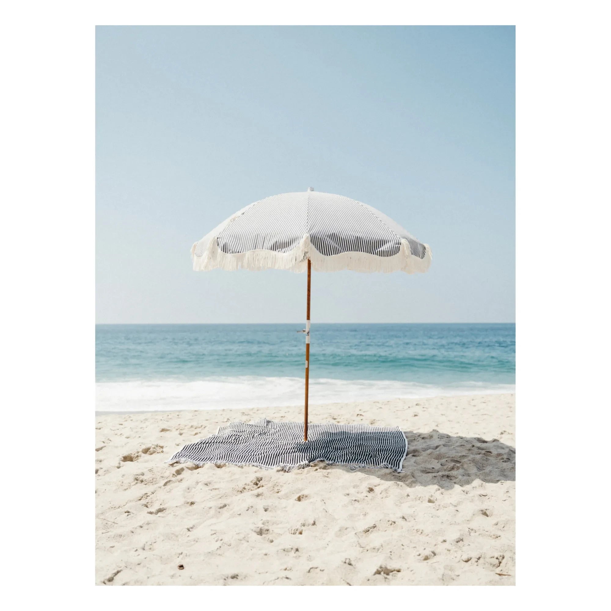 Business & Pleasure Co. - Premium Fringed Beach Umbrella | Navy Blue