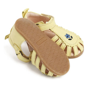 Lazare - Colette Floral Embroidered Sandals | Light yellow