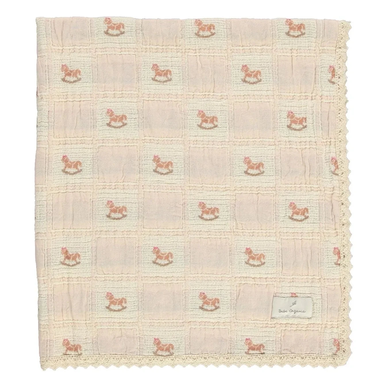Bebe Organic - Rocking Horse Organic Cotton Blanket | Dusty Pink