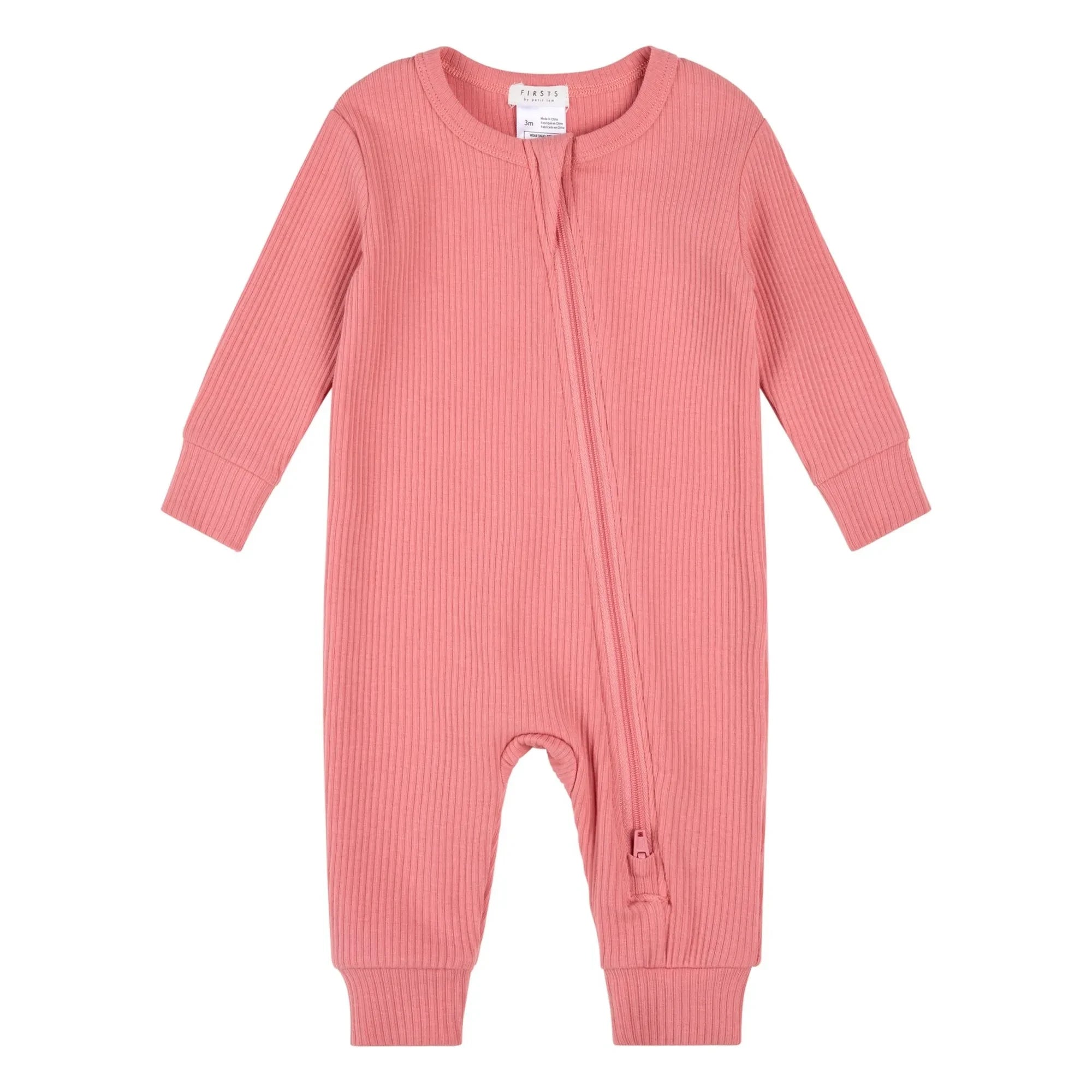 Petit Lem - Organic Cotton and Modal Ribbed Footless Pajamas | Pink
